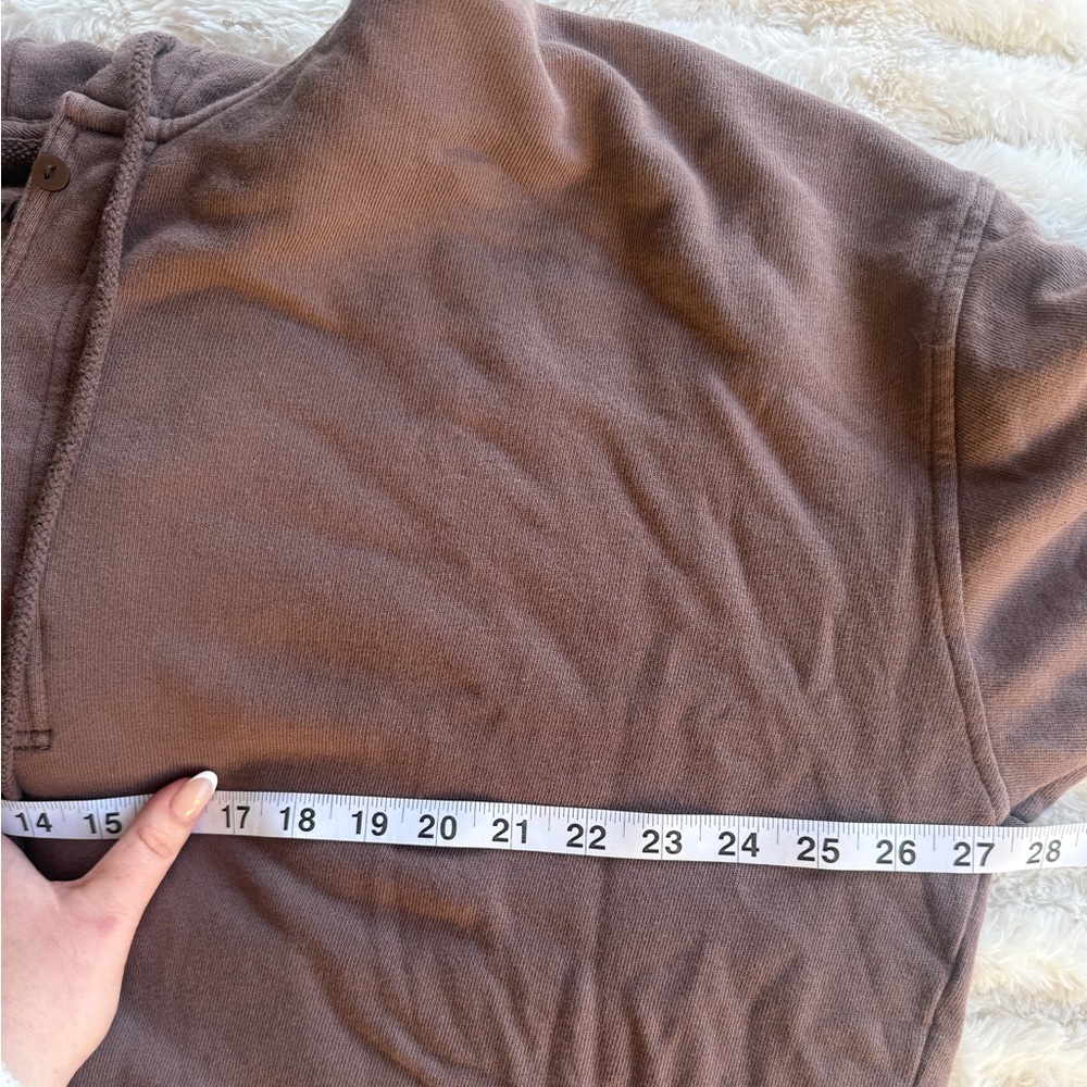 Aerie Brown Hooded Oversized Sweatshirt Sz Large - Picture 8 of 8